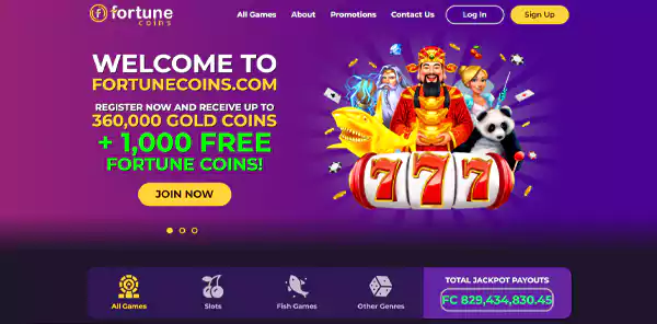 Fortune Coins Homepage