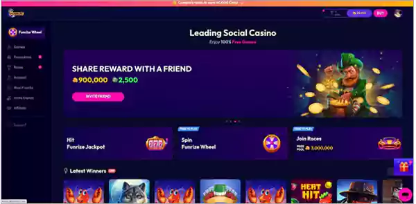 Funrize Casino Homepage