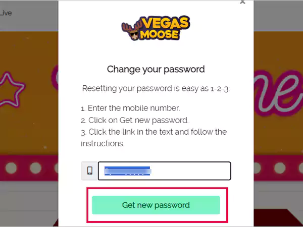 Select Get New Password